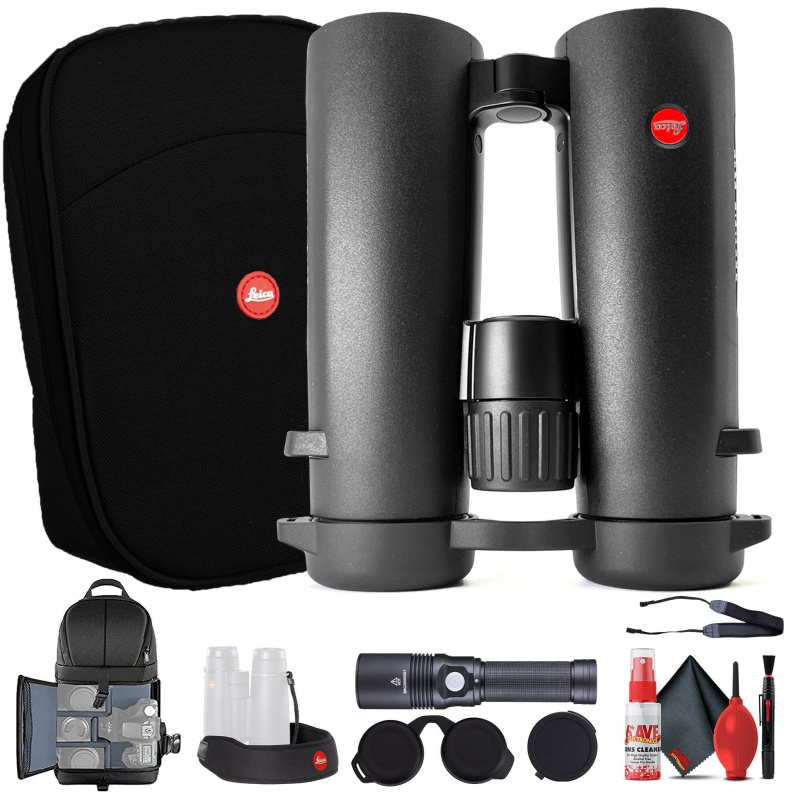 Leica 8x42 Noctivid Prism Binocular - Black + 6Ave Accessory Kit