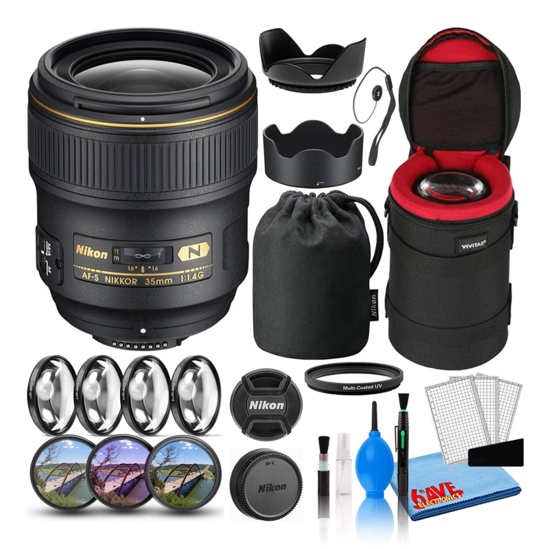 Nikon AF-S 35mm f/1.4G Wide-Angle Prime Lens (2198) Intl Model Bundle