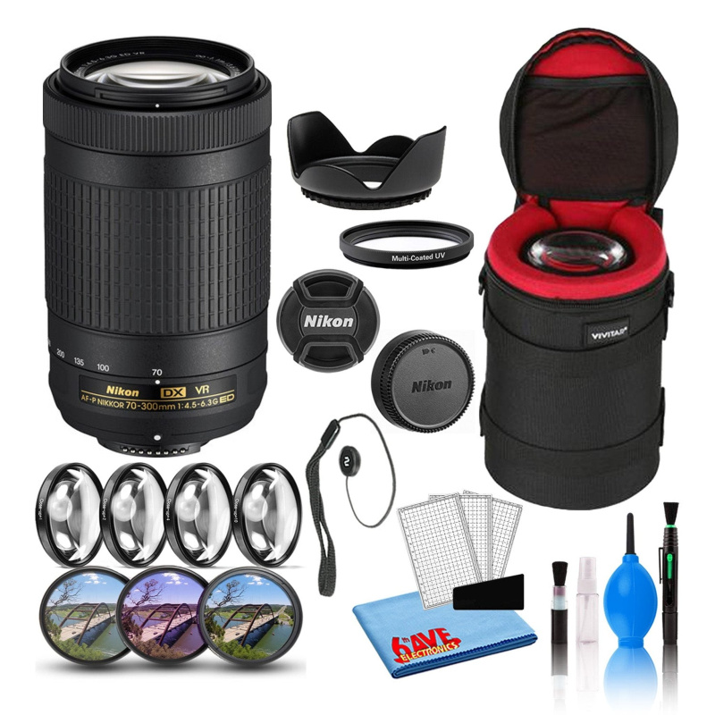 Nikon AF-P DX 70-300mm f/4.5-6.3G ED VR Lens (20062) Intl Model Bundle