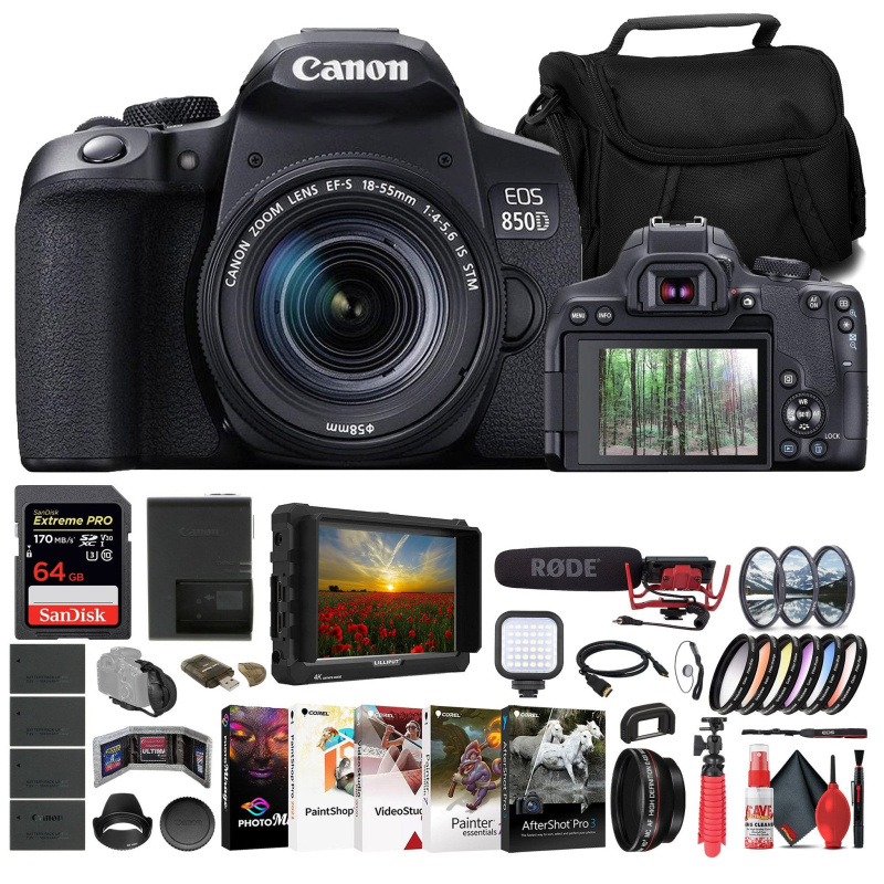 Canon EOS 850D / Rebel T8i DSLR Camera W/ 18-135mm Lens + 64GB Card + More (International Model)