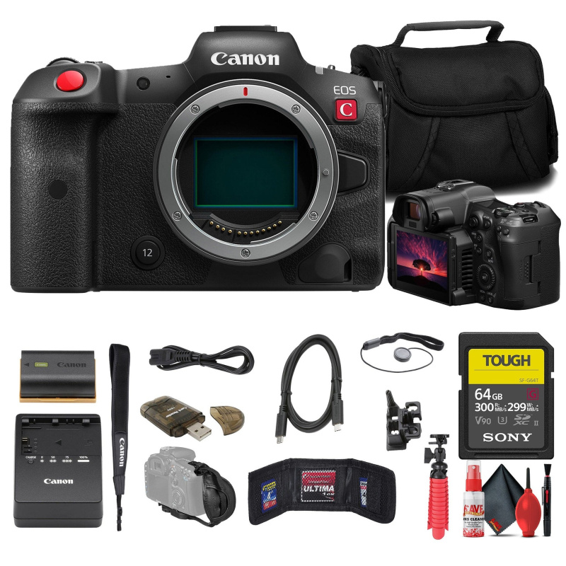 Canon EOS R5 C Mirrorless Cinema Camera + 64GB Card + Bag + More (International Model)