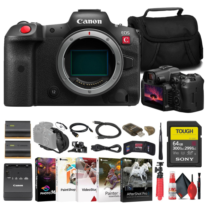 Canon EOS R5 C Mirrorless Cinema Camera + 64GB TOUGH Card + Bag + Charger + More (International Model)