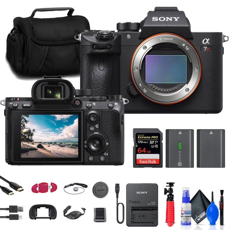 Sony a7R IIIA Mirrorless Camera + 64GB Card + Bag + Card Reader + More