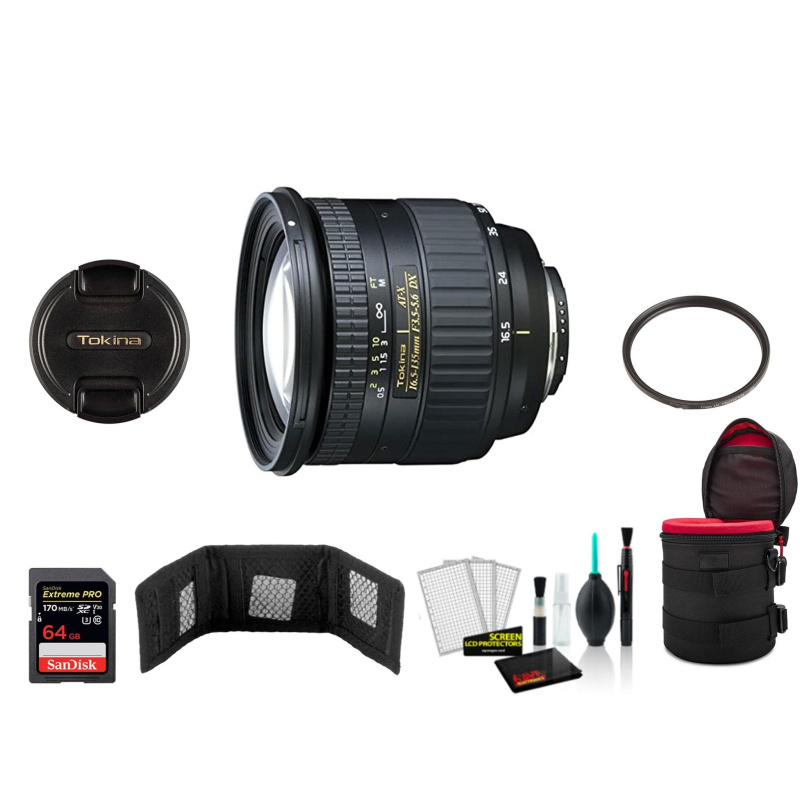 Tokina 16.5-135mm f/3.5-5.6 AT-X DX AF Lens for Nikon with Memory Card