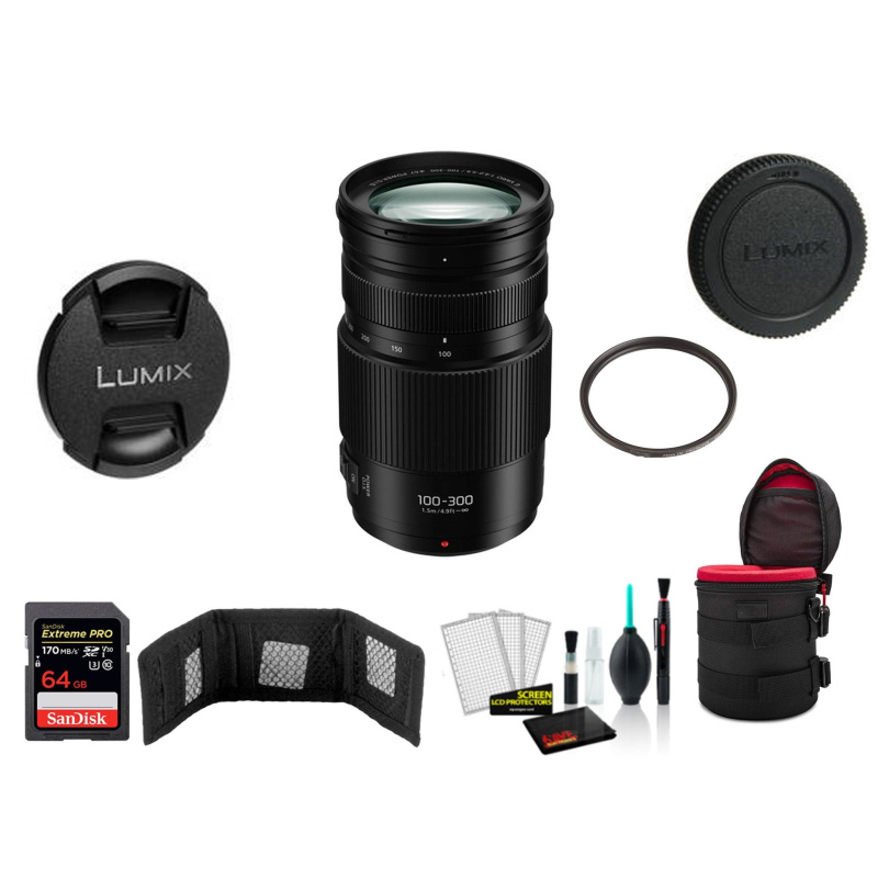 Panasonic Lumix 100-300mm f/4-5.6 II POWER O.I.S. Lens Kit (International Model)