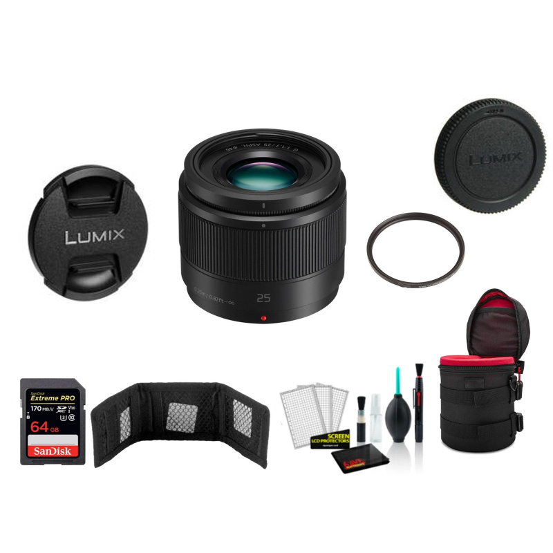 Panasonic Lumix G 25mm f/1.7 ASPH. Lens with Memory Card (International Model) -