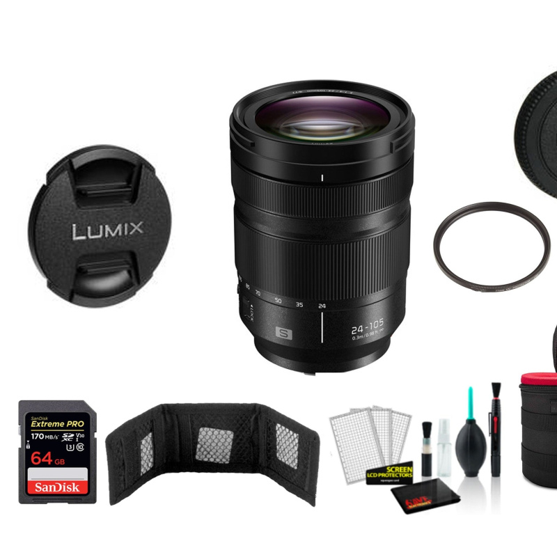 Panasonic Lumix S 24-105mm f/4 Macro O.I.S. Lens with Memory Card (International Model)
