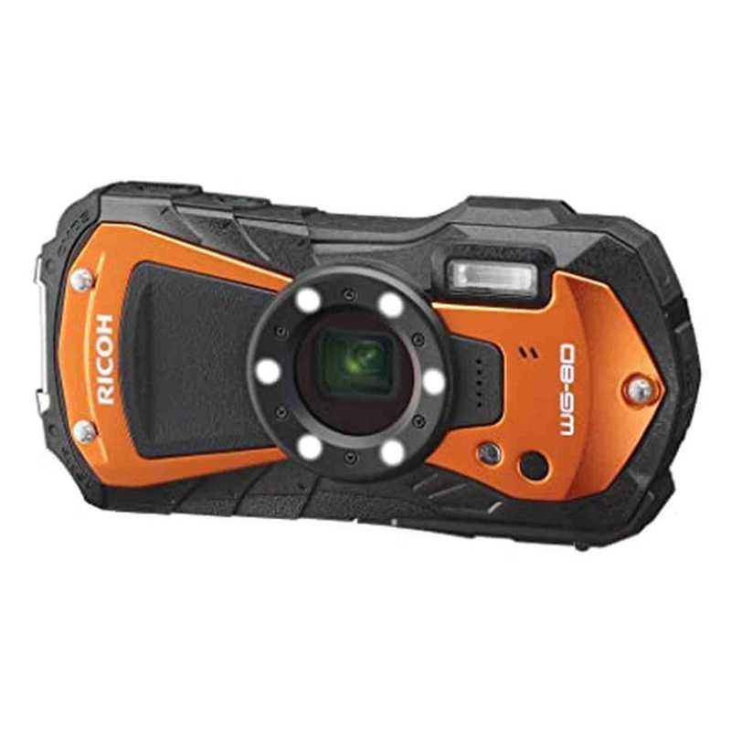 Ricoh WG-80 Orange Waterproof Digital Camera Shockproof Freezeproof Crushproof