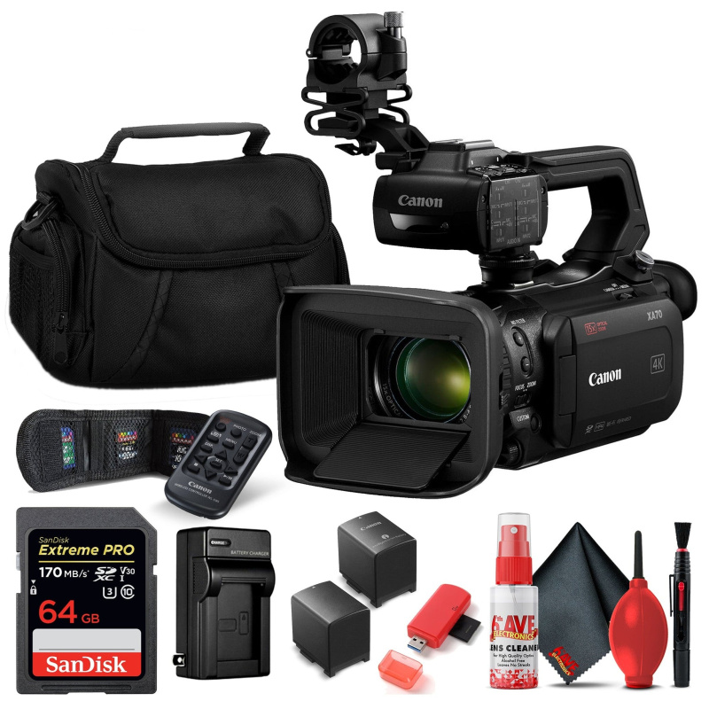 Canon XA70 Camcorder + 64GB Card, Extra Battery/Charger & more accessories (International Model)
