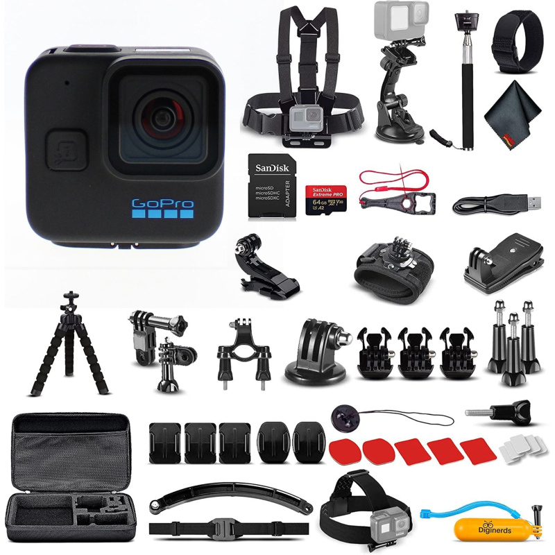 GoPro HERO11 Mini - Waterproof Action Camera 50 In 1 Accessory Bundle + More (Black)