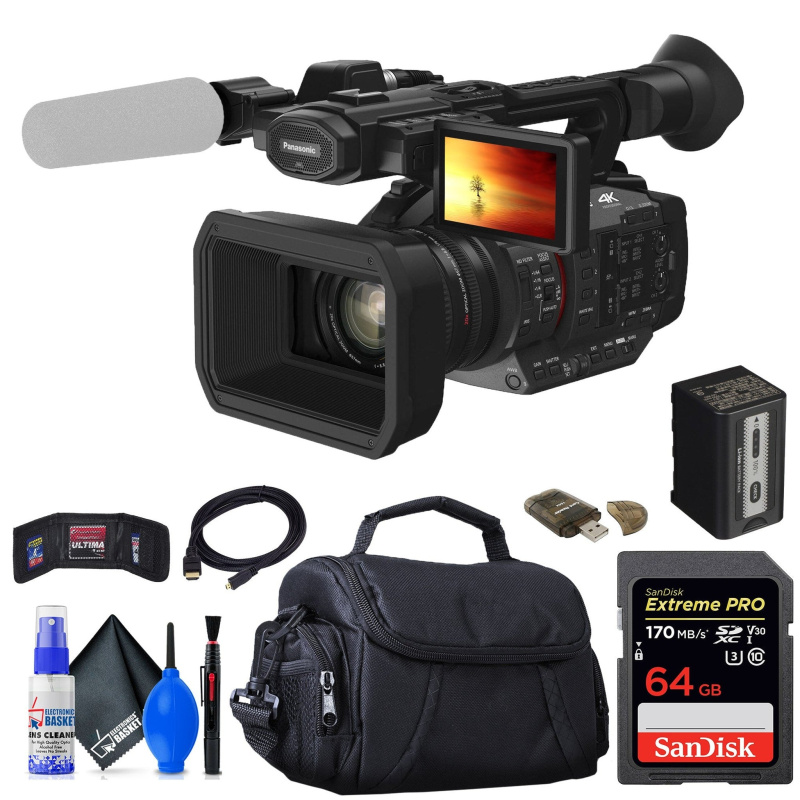 Panasonic HC-X20 4K Mobile Camcorder with Rich Connectivity + 64GB Card  + More