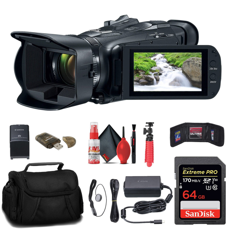Canon Vixia HF G70 UHD 4K Camcorder + 64GB Memory Card + Bag + More (International Model)