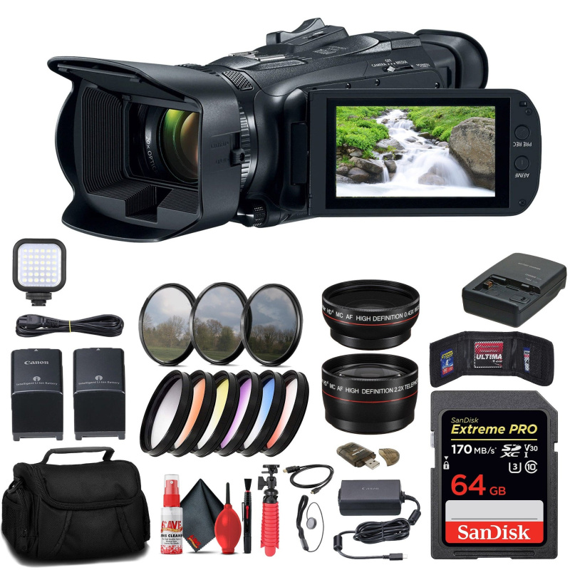 Canon Vixia HF G70 UHD 4K Camcorder + 64GB Memory Card + BP828 Battery + More (International Model)