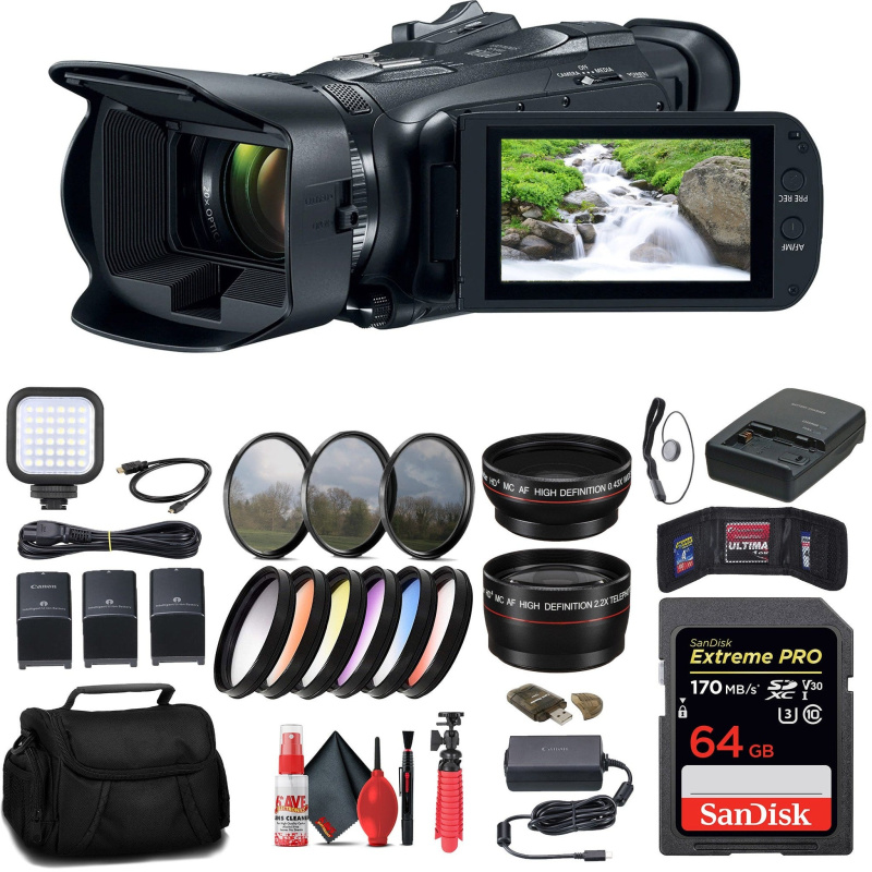 Canon Vixia HF G70 UHD 4K Camcorder + 64GB Memory Card + 2 x BP828 + More (International Model)