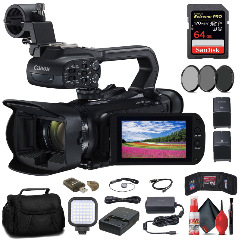 Canon XA60 Professional UHD 4K Camcorder + 64GB Memory Card + BP828 Battery Basic Bundle (International Model)