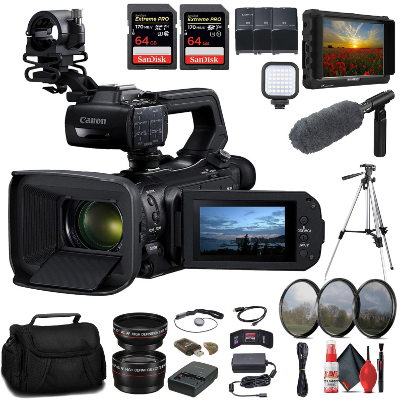 Canon XA70 UHD 4K30 Camcorder with Dual-Pixel Autofocus + 4K Monitor + Pro + More (International Model)