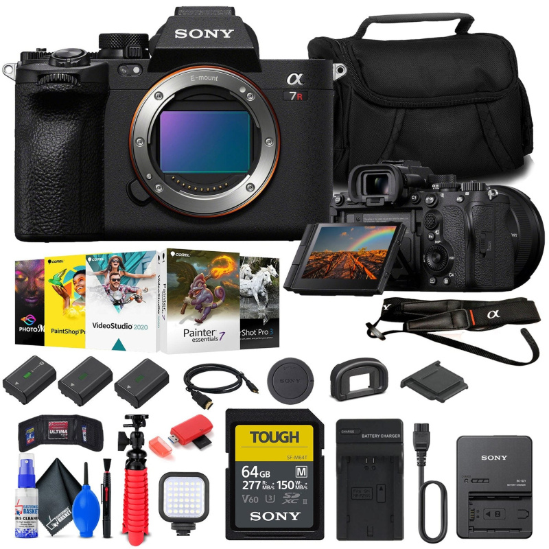 Sony a7R V Mirrorless Camera + 64GB Card + Corel Photo Software + Bag + 2 x NP-FZ100 + More
