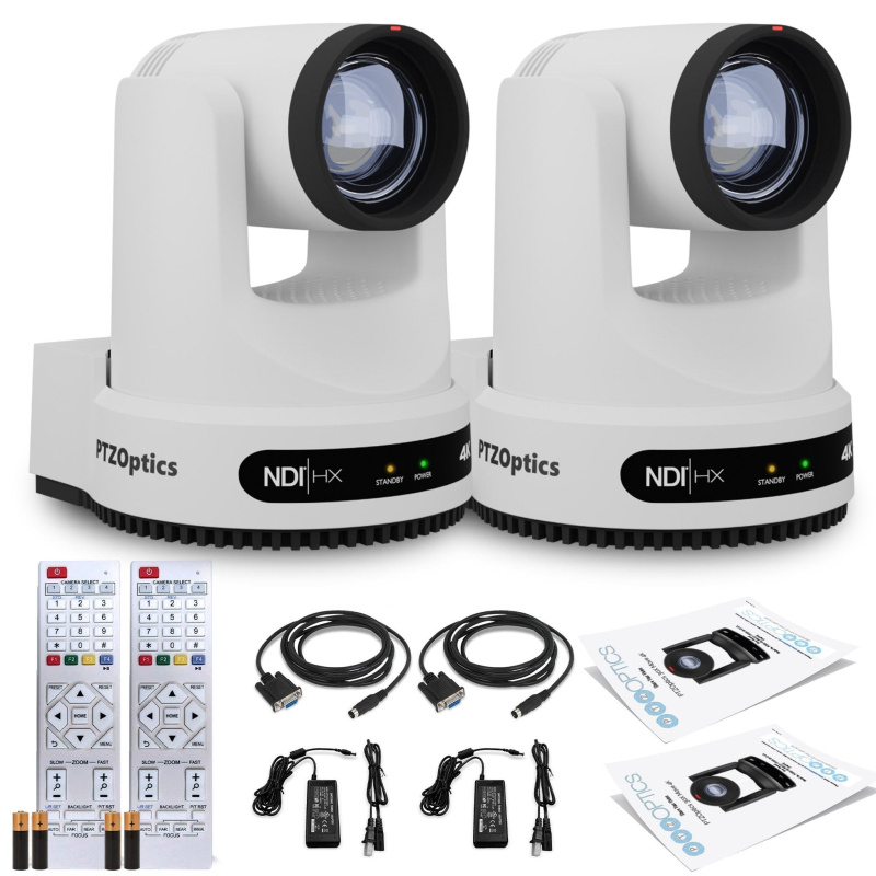 2 x PTZOptics Move 4K PTZ Camera with 12x Optical Zoom (White) (PT12X-4K-WH-G3)