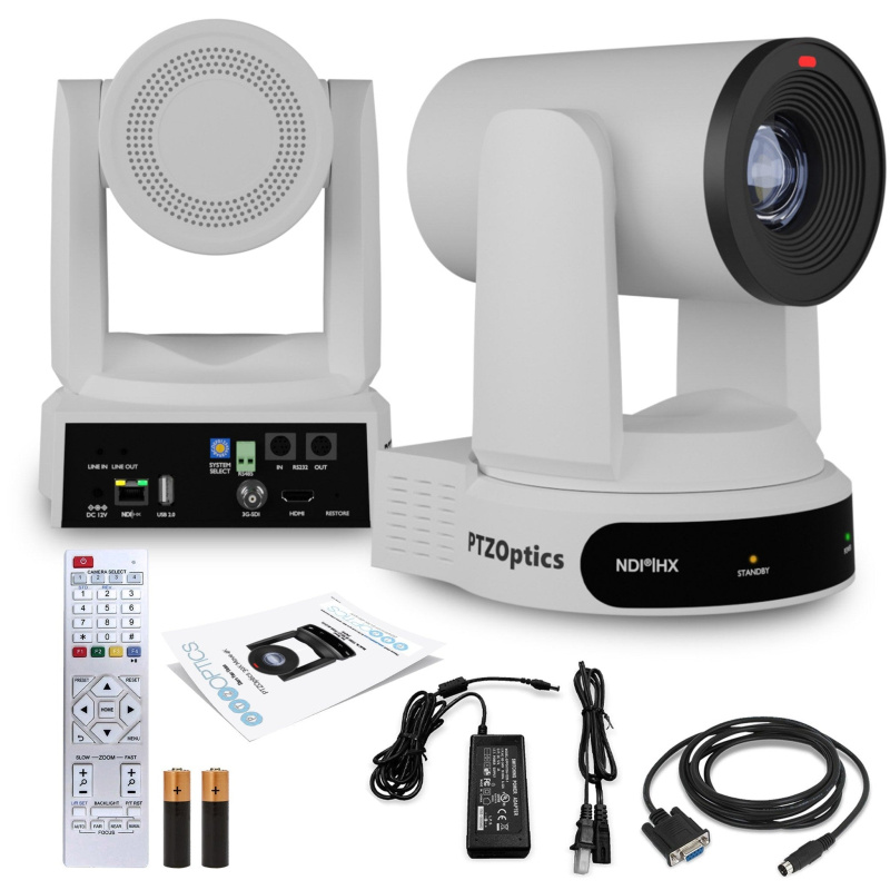 PTZOptics Move 4K PTZ Camera with 30x Zoom (White) (PT30X-4K-WH-G3)