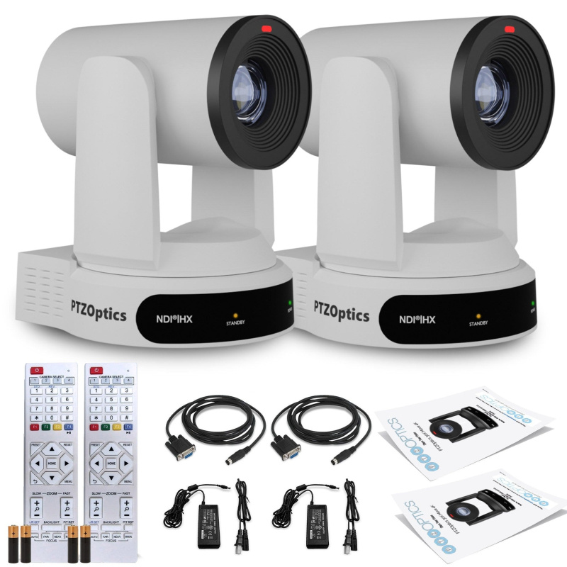 2 x PTZOptics Move 4K PTZ Camera with 30x Zoom (White) (PT30X-4K-WH-G3)