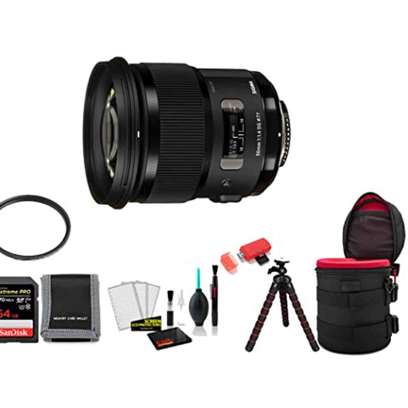 Sigma 50mm f/1.4 DG HSM Art Lens for Nikon F with Memory Card (International Model)