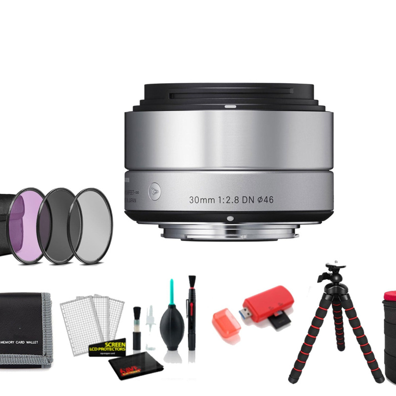 Sigma 30mm f/2.8 DN Art Lens with 128GB Memory Card and Filter Kit
