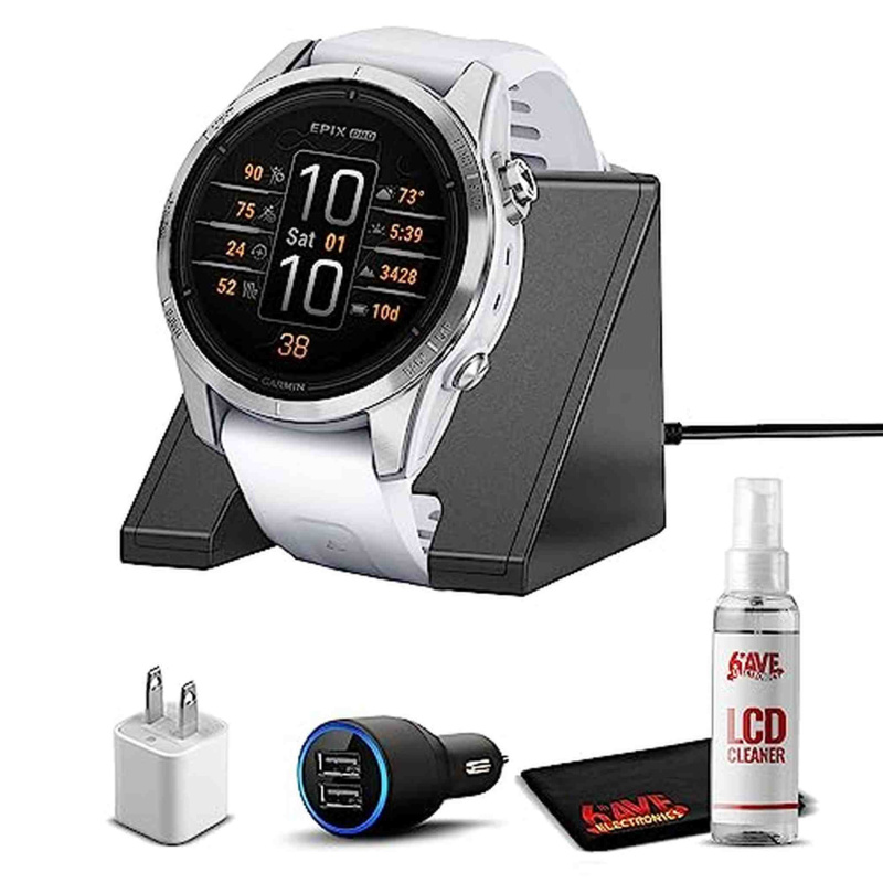 Garmin Epix Pro (Gen 2), 42mm Glass Stainless Steel Whitestone with Accessories