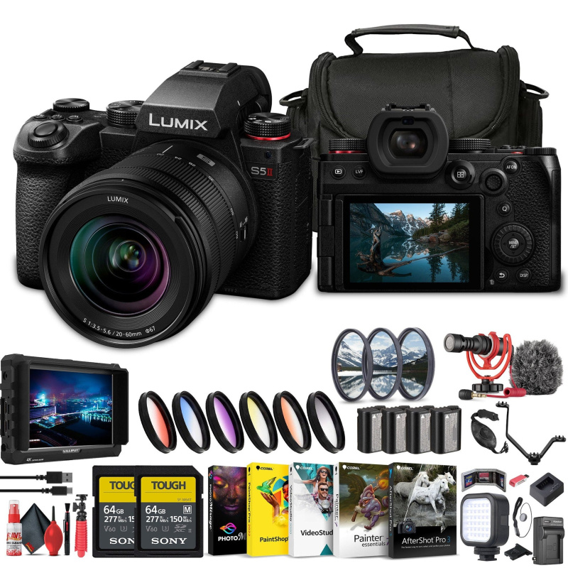 Panasonic Lumix S5 II Mirrorless Camera with 20-60mm Lens + 4K Monitor + More