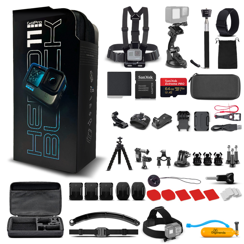 Go Pro HERO11 - Waterproof Action Camera + 64GB Card and 50 Piece Accessory Kit