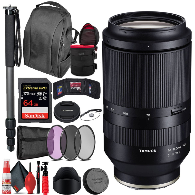 Tamron 70-180mm f/2.8 Di III VXD Lens for Sony E + Travel Bundle