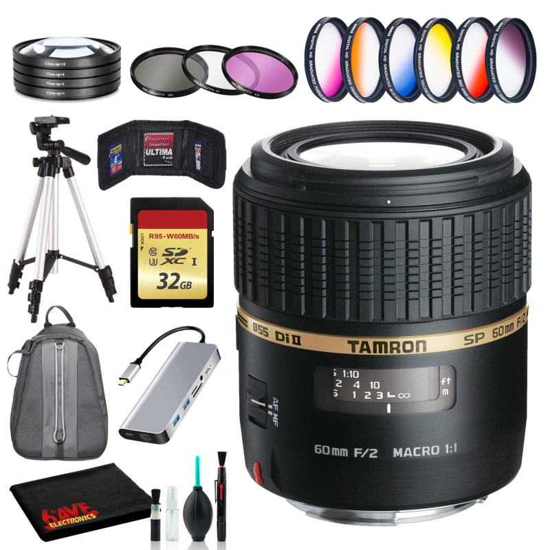Tamron SP 60mm f/2 Di II 1:1 Macro Lens for Sony A + Essentials