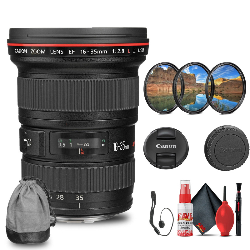 Canon EF 16-35mm f/2.8L II USM Lens with Filter kit + Cleaning Kit + Cap Keeper (International Model)