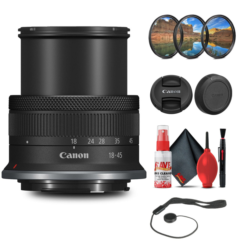 Canon RF-S 18-45mm f/4.5-6.3 IS STM Lens with 64GB Extreme Pro Card + More (International Model)