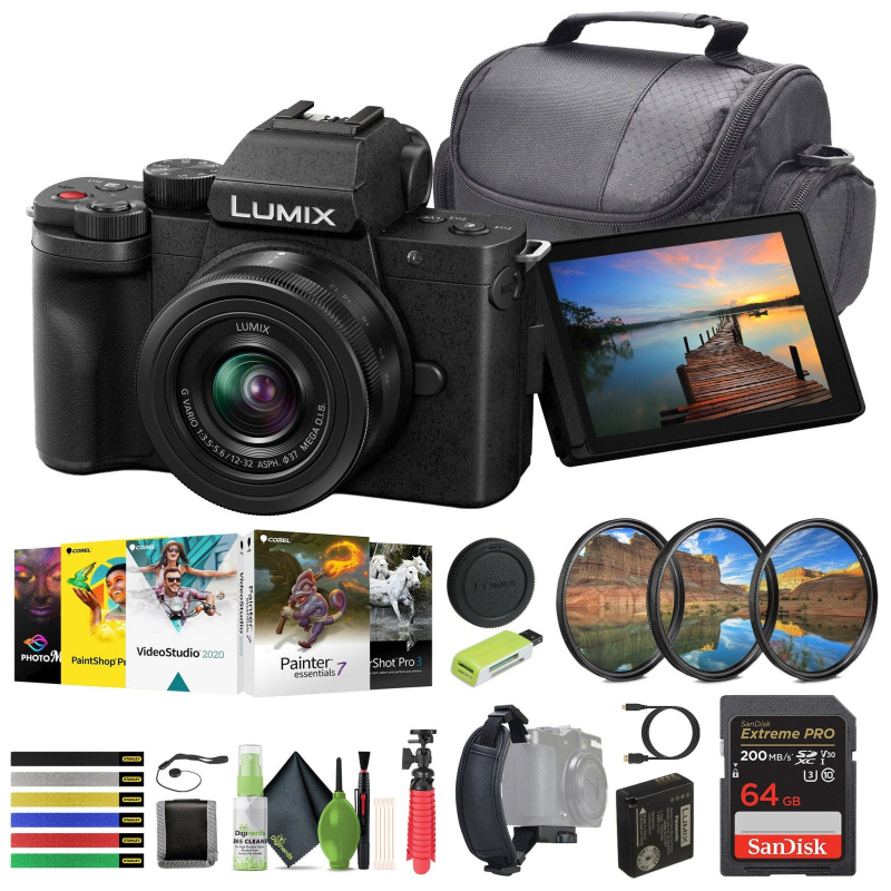 Panasonic Lumix G100 Mirrorless Camera With 12-32mm Lens Vlogging Camera Bundle