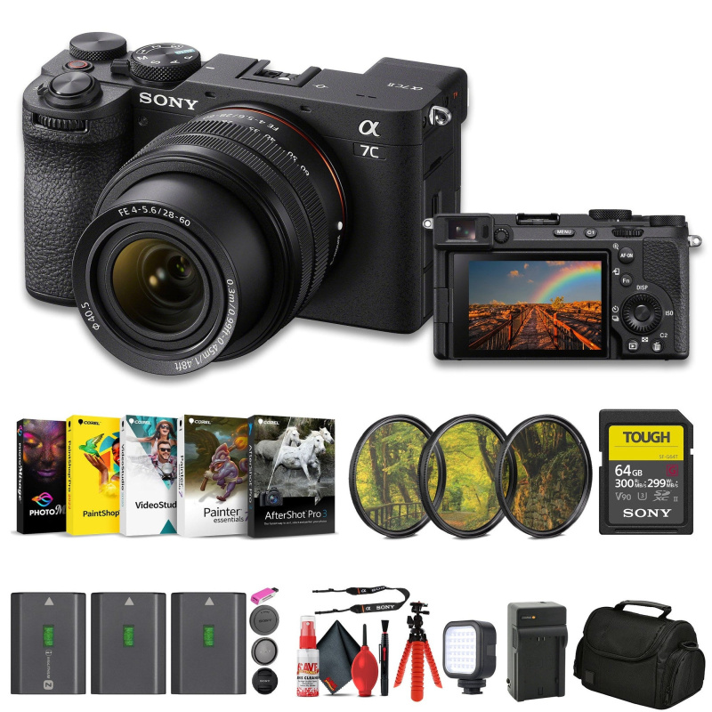Sony a7C II Mirrorless Camera with 28-60mm Lens (ILCE-7CM2L/B) + 64GB SF-G Tough Card