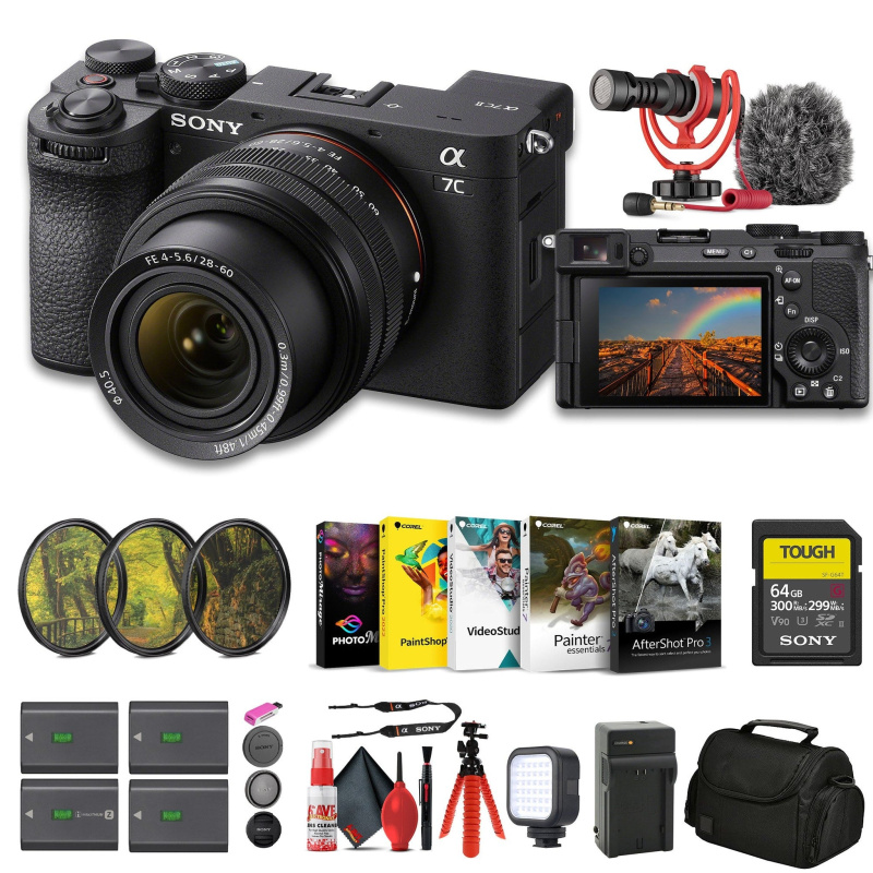 Sony a7C II Mirrorless Camera with 28-60mm Lens (ILCE-7CM2L/B) + 64GB SF-G Tough Card