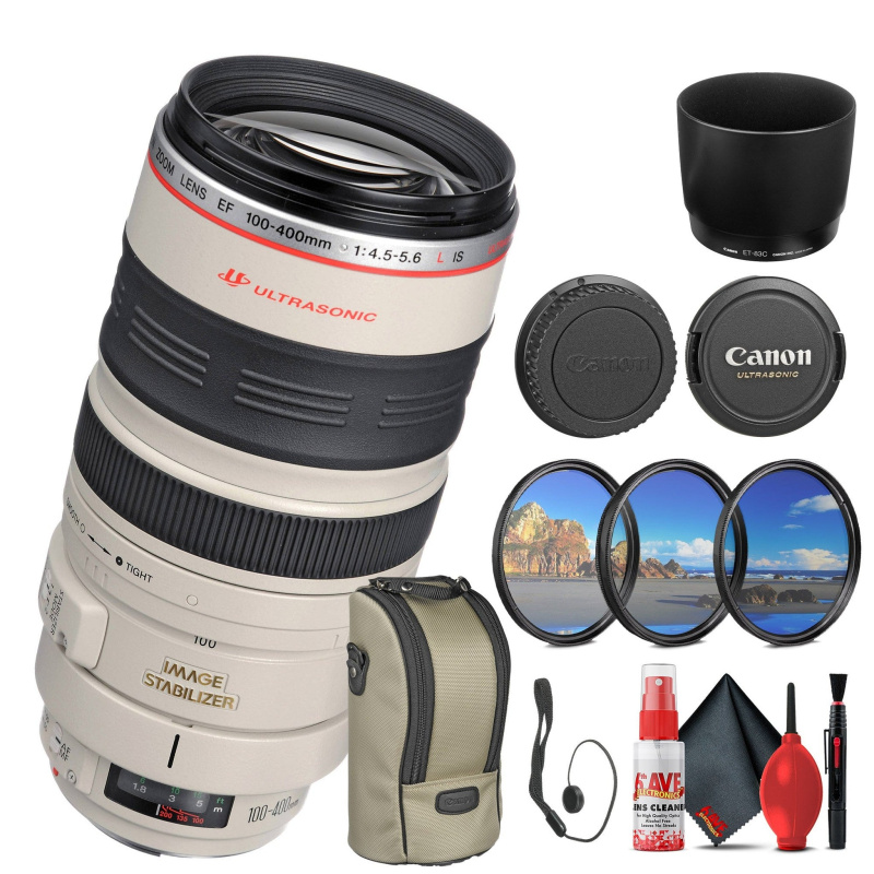 Canon EF 100-400mm f/4.5-5.6L IS USM Lens (2577A002) + Filter Kit - Bundle (International Model)
