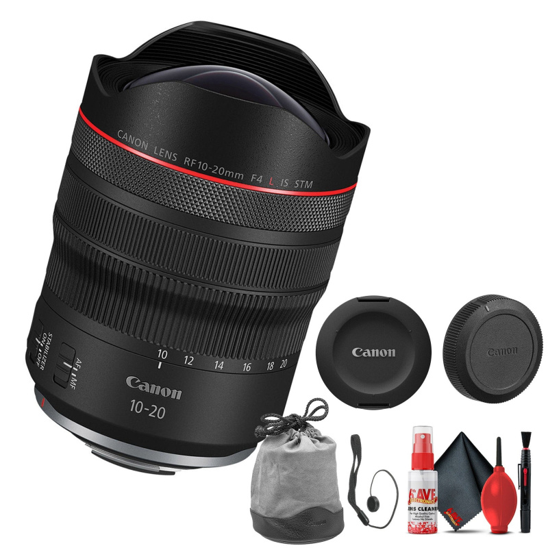 Canon RF 10-20mm f/4 L IS STM Lens, Ultra-Wide-Angle Lens, Bundle (International Model)