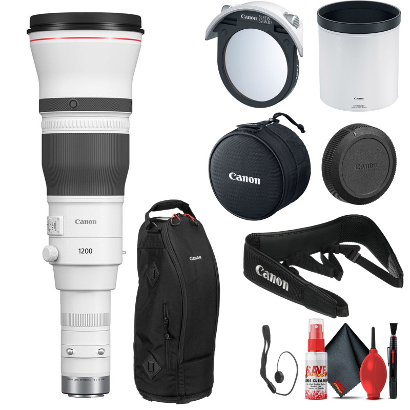 Canon RF 1200mm f/8 L IS USM Lens (5056C002) + Cap Keeper + Cleaning Kit - Bundle (International Model) -