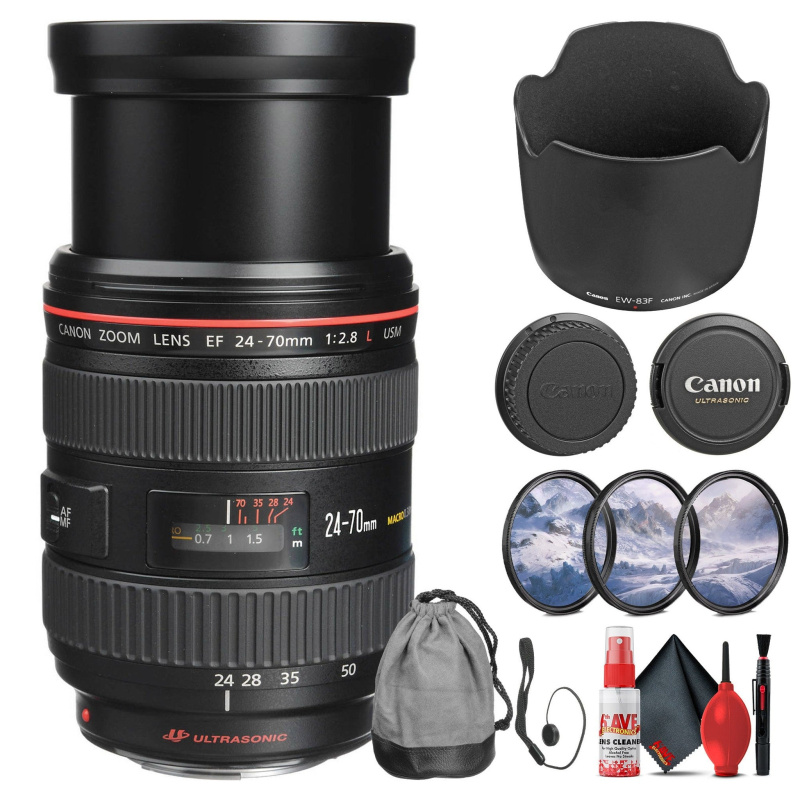 Canon EF 24-70mm f/2.8L USM Standard Zoom Lens for Canon SLR Cameras - Bundle (International Model)