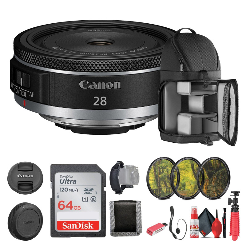 Canon RF 28mm f/2.8 STM Lens (Canon RF), Wide-Angle,  - Bundle (International Model)