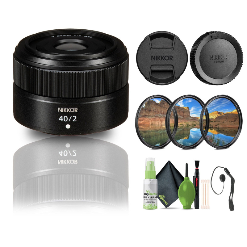 Nikon NIKKOR Z 40mm f/2 Standard Prime Lens for Nikon Z Cameras (20102) + Filters - Bundle