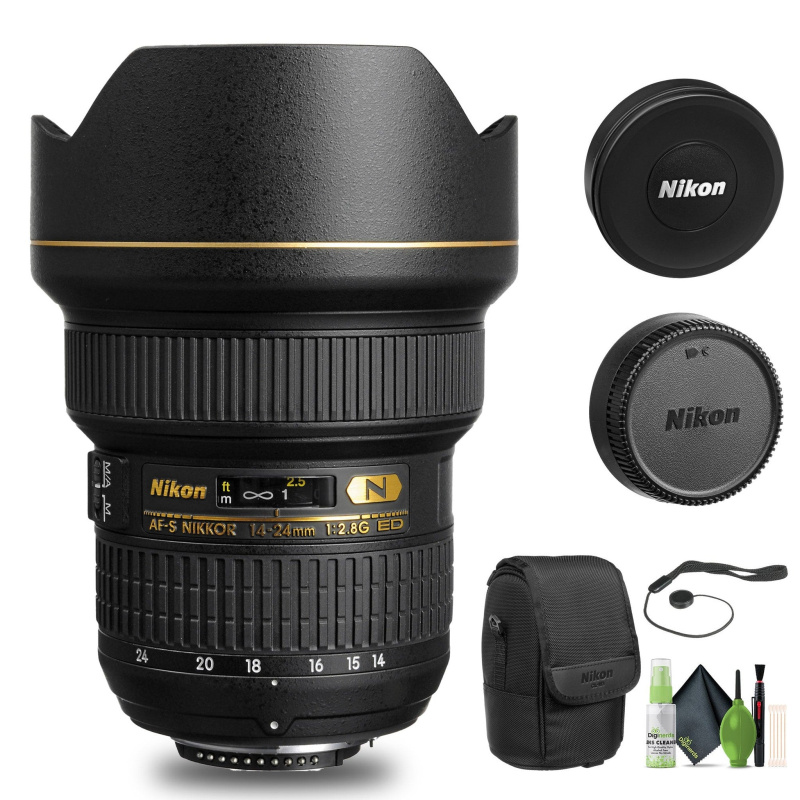 Nikon AF-S NIKKOR 14-24mm f/2.8G ED Lens (2163) + Cap Keeper + Cleaning Kit - Bundle