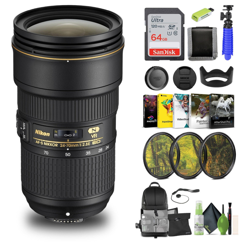 Nikkor Z 24-70mm f/2.8 S Optical Zoom Lens for Nikon Z (20089) + 64GB Memory Card - Bundle