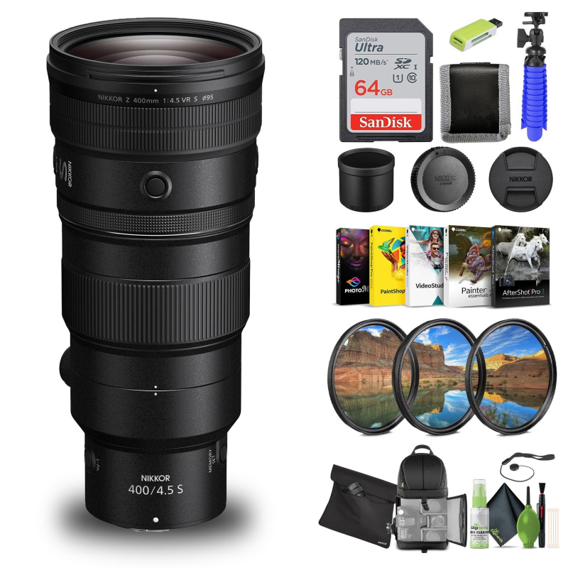 Nikon NIKKOR Z 400mm f/4.5 VR S Super-Telephoto Lens for Nikon Z Mount Cameras - Bundle