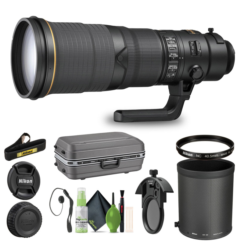 Nikon AF-S NIKKOR 500mm f/4E FL ED VR Lens (20053) + Cap Keeper + Cleaning Kit - Bundle
