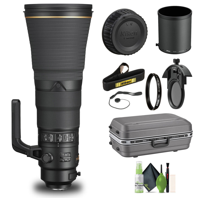 Nikon AF-S NIKKOR 600mm f/4E FL ED VR Lens (20054) + Cap Keeper + Cleaning Kit - Bundle