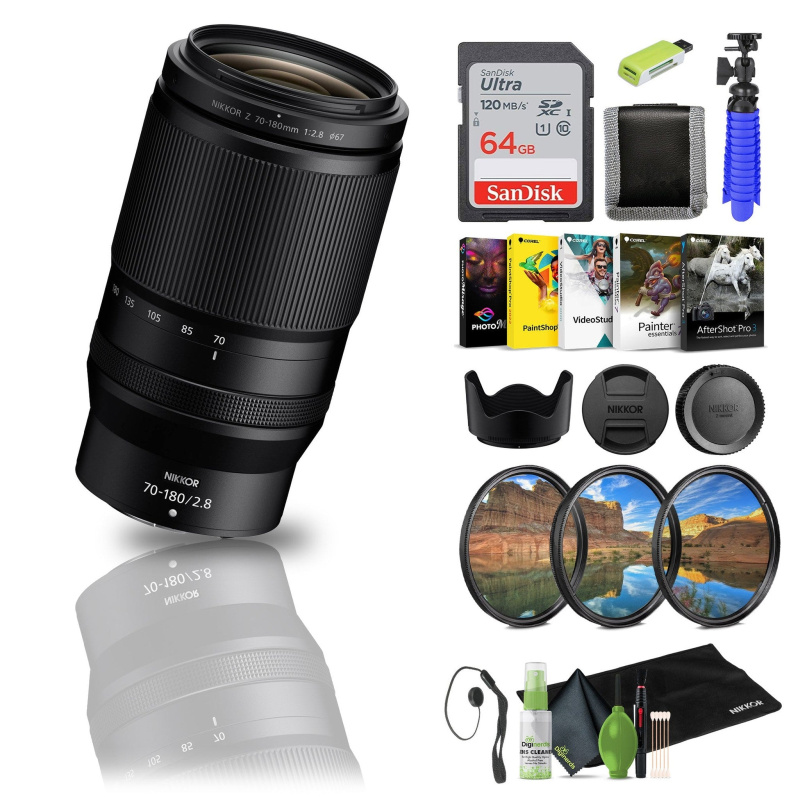 Nikon - NIKKOR Z 70-180mm f/2.8 Standard Zoom Lens for Z Mount Cameras (20120) - Bundle