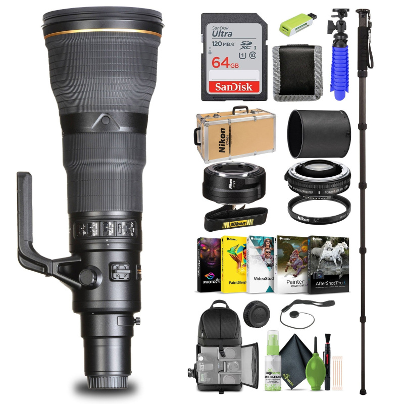 Nikon - AF-S NIKKOR 800mm f/5.6E FL ED VR Super-Telephoto Lens for Select Camera - Bundle
