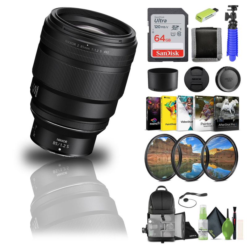 Nikon - NIKKOR Z 85mm f/1.2 S Standard Lens for Z Series Mirrorless Cameras - Bundle